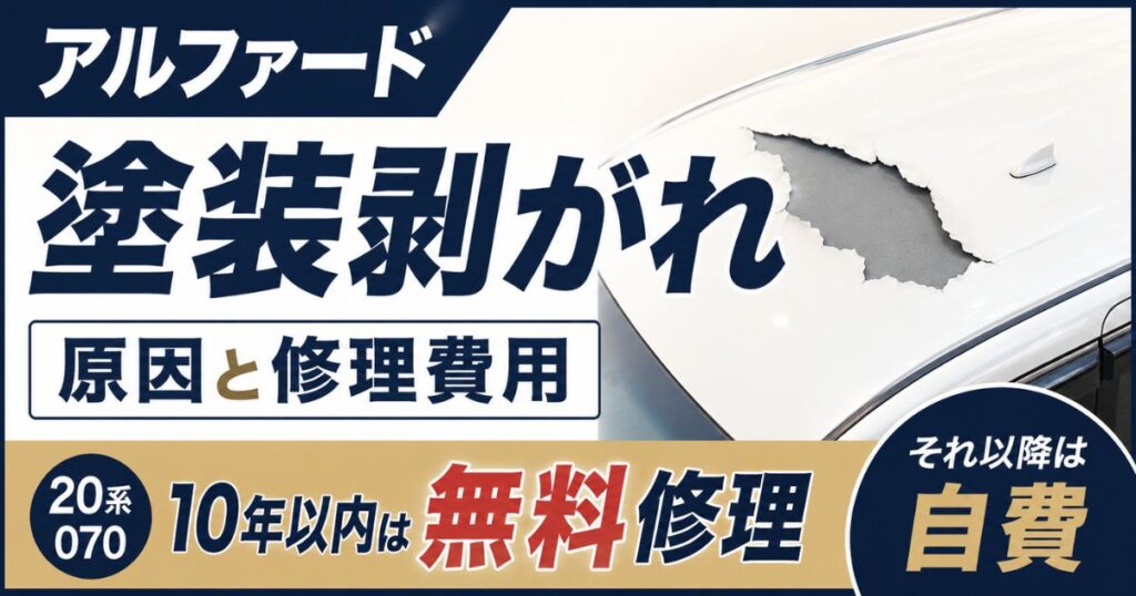 アルファードの塗装剥がれは10年保証がもう終わり！修理費用はパネル1枚10万円前後と自分で修理できる範囲