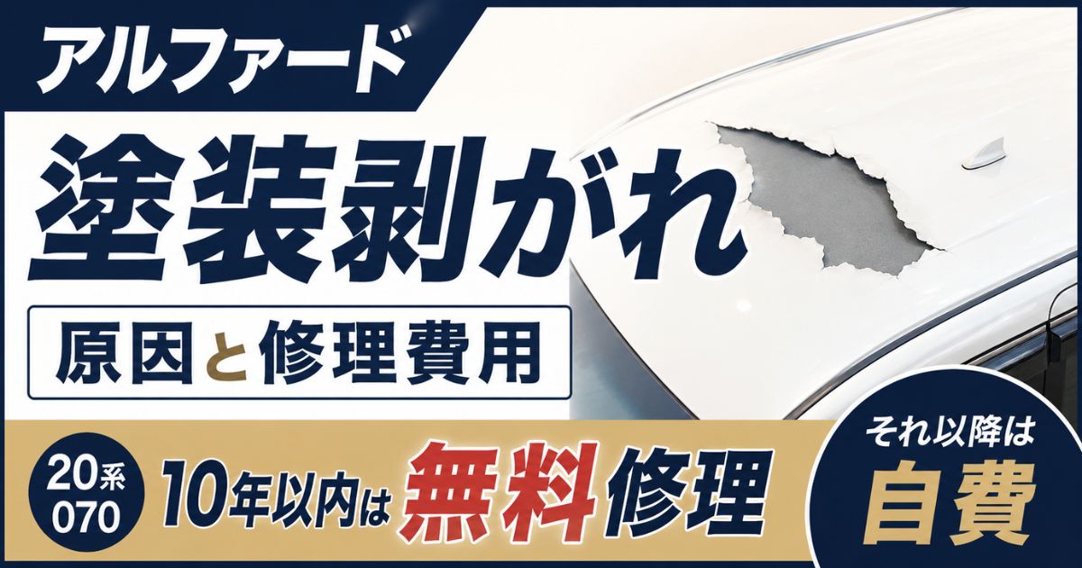 アルファードの塗装剥がれは10年保証がもう終わり!修理費用はパネル1枚10万円前後と自分で修理できる範囲